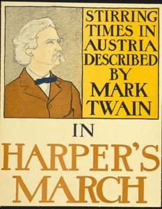 Mark Twain a Harper 1898. márciusi számában (litográfia) alkotó: Edward Penfield