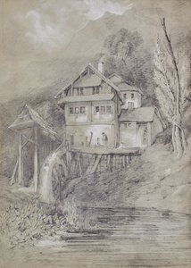 Táj vízimalommal alkotó: Edward Pretty