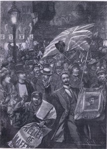 Mafeking éjszaka Londonban, illusztráció Cassells History of England, 1900-as évek