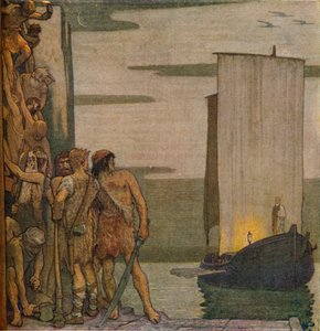 Szent Patrik partraszállása Írországban, c1912, 1914 alkotó: Edward Reginald Frampton