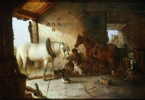 A kovácsműhelyben (olaj, vászon)