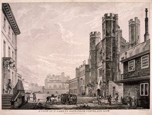 A Szent Jakab-kapu a Szent Jakab-palotához vezet, London, 1766