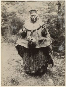 Egy Kominaka-tánchoz öltözött kwakiutl fejvadász alkotó: Edward S. Curtis