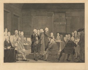 Kongresszusi szavazás függetlensége alkotó: Edward Savage, after Robert Edge Pine
