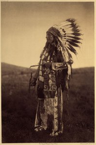 Hight Hawk. Harcos szett ruhák egy-egy jeles alkalomra: bőr ing, leggings, mokaszin, pipahüvely (mindegyik disznóeposz pikánsaival hímezve), sastollas harci fejdísz, kőfejű pálca, fejbőrrel. Hight Hawk gyakorlatok a sziúk felett alkotó: Edward Sheriff Curtis