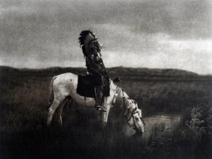 Indiai harcos lovaglás a síkságon alkotó: Edward Sheriff Curtis