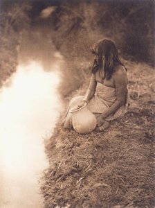 Maricopa nő a pataknál alkotó: Edward Sheriff Curtis