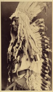 Öreg ember, Piegan. A fiatal férfiak egyetlen nyilvános ünnepséget sem hagynak ki, hogy felvegyék harcos apjuk ruháját. A kép az Edward S. Curtis (1868-1952) által az észak-amerikai indiánokról szóló enciklopédiának 6. kötetéből származik, elől alkotó: Edward Sheriff Curtis