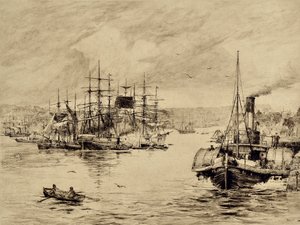 The Tyne: At Shields, 1880 körül (rézkarc)