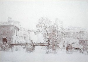Isola di Sora (toll és tinta, mosás papíron) alkotó: Edward Swinburne