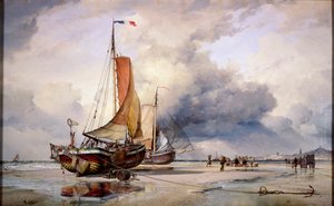 „Dutch Pincks at Scheveningen”, Hollandia, 1860 alkotó: Edward William Cooke