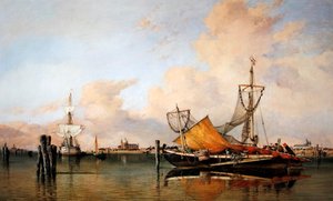 Rossz idő előtti este a lagúnán, Velence alkotó: Edward William Cooke