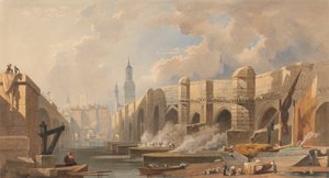 Old és New London Bridge alkotó: Edward William Cooke