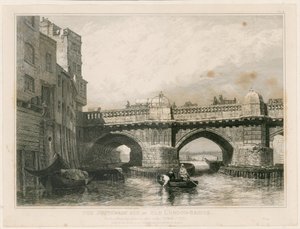 Az Old London Bridge dél-warki vége alkotó: Edward William Cooke