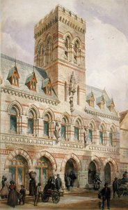 Congletoni városháza (akvarell papíron) alkotó: Edward William Godwin