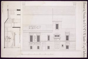 Design for House and Studio for J.A.M. Whistler Esq, Chelsea, 1877–1878 (lásd még: 176477) alkotó: Edward William Godwin