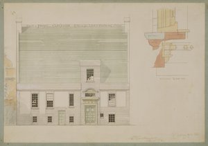 A ház homlokzata a J.A.M. Whistler Esq, Tite Street, Chelsea, 1877 (toll, tinta és wc papíron) (lásd még: 176476)