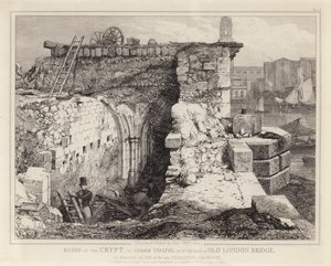 A Szent Tamás-kápolna romjai az Old London Bridge-en alkotó: Edward William Godwin