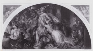 Rout of Comus és bandája (metszet) alkotó: Edwin (after) Landseer