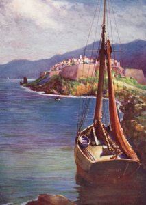 Korzika: Calvi (színes litho)