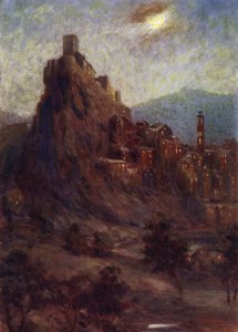 Korzika: Corte, a fellegvár (színes litho)