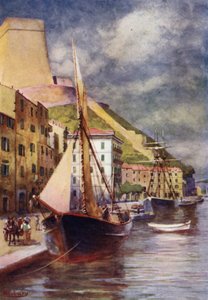 Korzika: A kikötő, Bonifacio (színes litó)