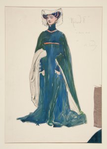 Egy hölgy, jelmezvázlat Henry Irvingnek alkotó: Edwin Austin Abbey
