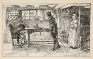 Egy kéretlen látogató - alkotó: Edwin Austin Abbey