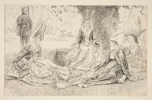 A hercegnő előtt alkotó: Edwin Austin Abbey