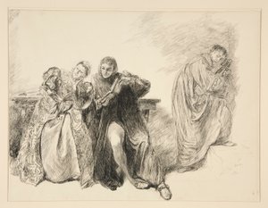 Bianca és Lucentio, a III. felvonás i. jelenetéből, A cickány megszelídítése alkotó: Edwin Austin Abbey