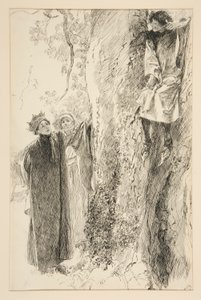 Biron és a király, a IV. felvonás iii. jelenetéből, Szerelem alkotó: Edwin Austin Abbey