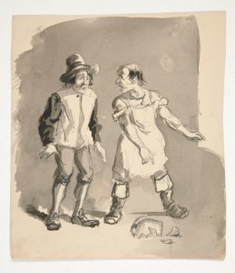 Rajzfilm két férfi és törött fazék alkotó: Edwin Austin Abbey