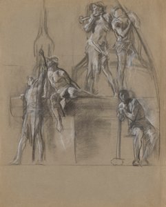 Kompozíciós tanulmány a bányászok alakjaihoz a alkotó: Edwin Austin Abbey