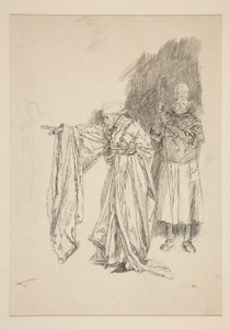 Korai tanulmány a király számára – II. felvonás, III. jelenet, Összes alkotó: Edwin Austin Abbey