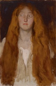 Ábratanulmány Opheliáról, a játék jelenetéhez, Hamlet, III. felvonás, II. jelenet alkotó: Edwin Austin Abbey