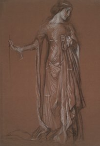 ábra tanulmány. Faszén és kréta piros papíron. alkotó: Edwin Austin Abbey