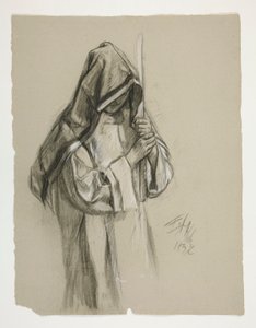 Sir Lancelot és Sir Bors figura tanulmánya Galahadot a sarkantyúival, a The Quest of the Holy Grailből (a második a Boston Public Library számára készült tizenöt festménysorozatból, 1901-ben elkészült) alkotó: Edwin Austin Abbey