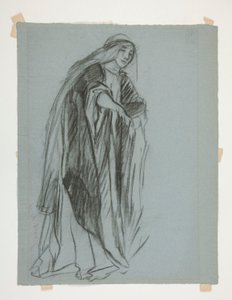 Ábratanulmány a Leányok kastélyához(?), A Szent Grál küldetéséből (tizenöt festménysorozat a Boston Public Library számára, 1901-ben elkészült) alkotó: Edwin Austin Abbey
