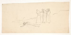 Figurák, vázlat egy azonosítatlan Shakespeare-darabhoz alkotó: Edwin Austin Abbey