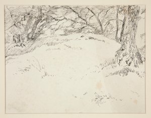 Erdei jelenet alkotó: Edwin Austin Abbey