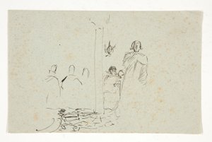 Galahad a kastélyban, a The Quest of the Holy Grail című tanulmány (tizenöt festményből álló sorozat a Boston Public Library számára, 1901-ben fejeződött be) alkotó: Edwin Austin Abbey