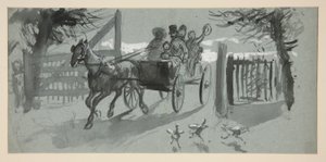 Emberek csoportja nyitott kocsiban – (azonosítatlan illusztráció) alkotó: Edwin Austin Abbey