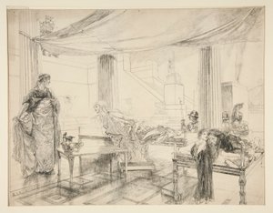 Hermione könyörög Polixenesnek (.1122-es tanulmány) – I. felvonás, II. jelenet, A tél alkotó: Edwin Austin Abbey
