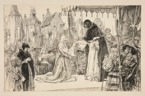 Izabella és a herceg – V. felvonás, I. jelenet, Mérték a mértékért alkotó: Edwin Austin Abbey