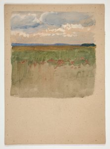 Táj mező, horizont, ég alkotó: Edwin Austin Abbey
