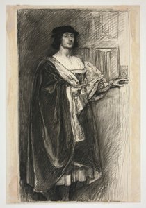 Férfi reneszánsz jelmezben - (azonosítatlan illusztráció egy Shakespeare-darabhoz?) alkotó: Edwin Austin Abbey