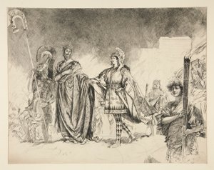 Thészeusz és Hippolyta házassági reggele (.1036-os tanulmány) – Lépj be Thészeuszba, az Egy Szentivánéjból alkotó: Edwin Austin Abbey
