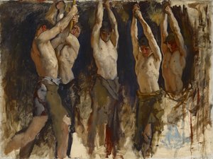 Men at anvil, tanulmány a Vulkán szelleméhez, 1904-8 alkotó: Edwin Austin Abbey