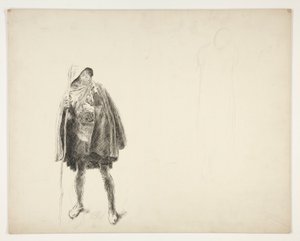 Paraszt, vázlat egy azonosítatlan Shakespeare-darabhoz alkotó: Edwin Austin Abbey