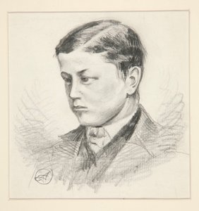 Egy azonosítatlan fiatal fiú portréja alkotó: Edwin Austin Abbey
